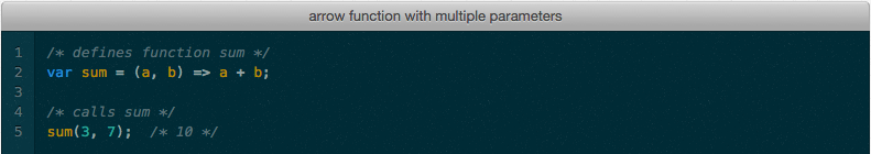Arrow function from ES6