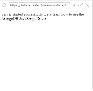Server successfully started!